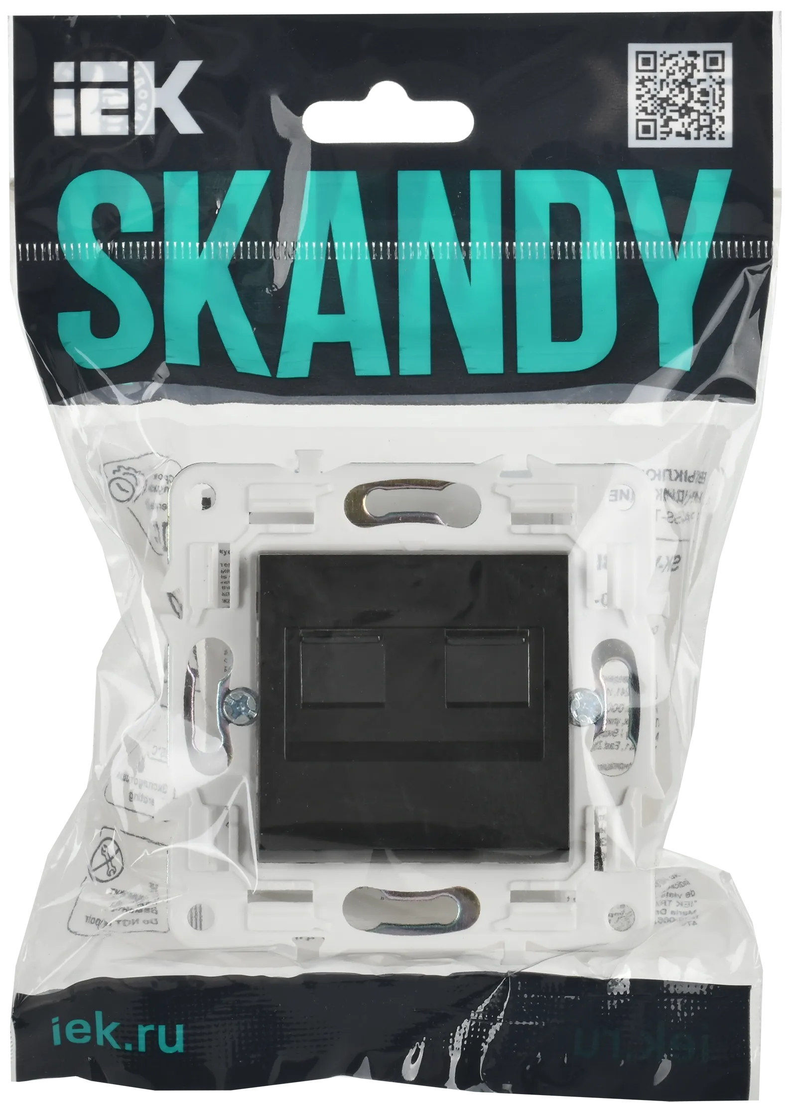 SKANDY Розетка компьютерная двойная RJ45 кат.5E SK-K03Bl черный IEK - Фото 2