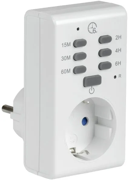 Розетка-таймер электронный РТЭ-2 с индикацией 15мин-6ч 16А IP20 IEK ERT-12-1-16-O-00-4-20-K01