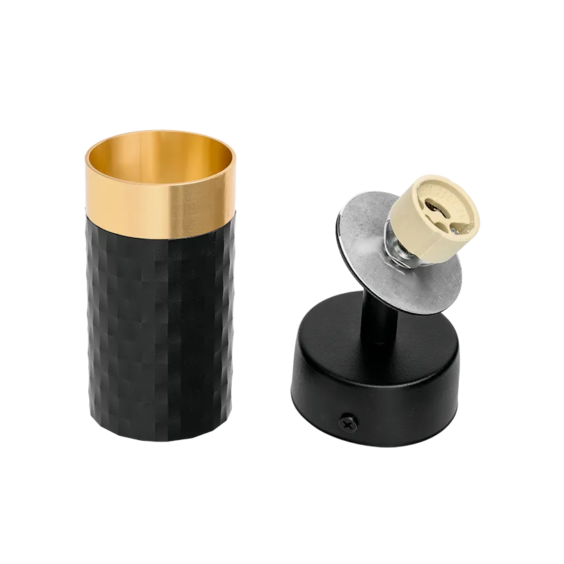 Накладной светильник WOLTA WSL-GU10/S10BG IP20 под лампу GU10 Чёрный/золото CELLA D60x170 1/50 - Фото 7