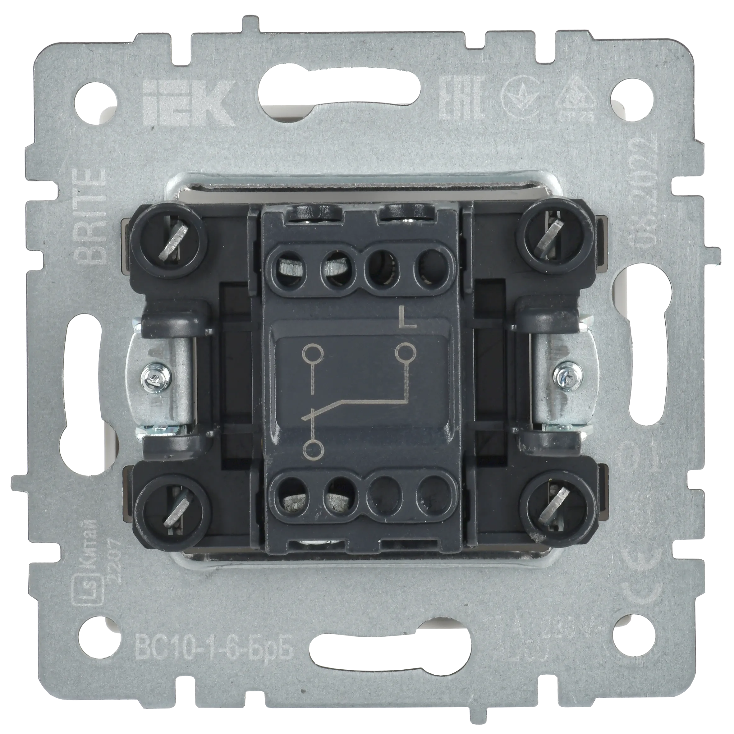 BRITE Выключатель 1-клавишный проходной 10А ВС10-1-6-БрБ белый IEK - Фото 5