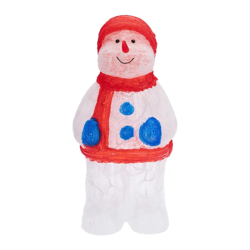 Акриловая светодиодная фигура Снеговик в синих варежках 31х25х59 см, IP65, понижающий трансформатор в комплекте NEON-NIGHT - Фото 4