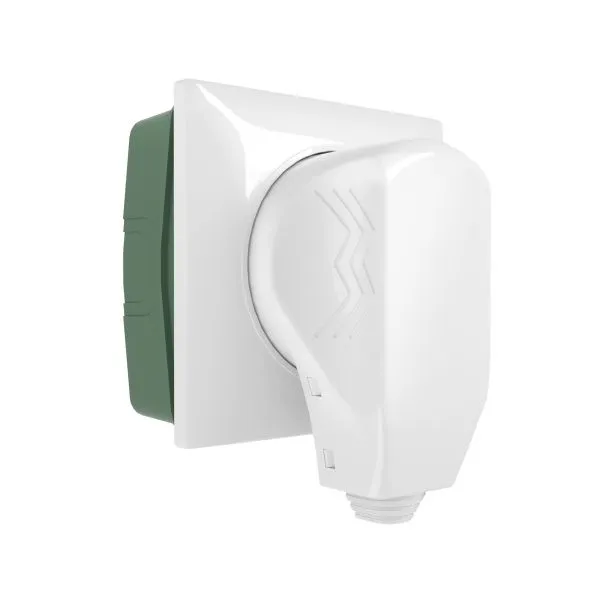 Комплект: розетка с вилкой для электроплиты 32А 250В, коробка в стену (белый) Werkel