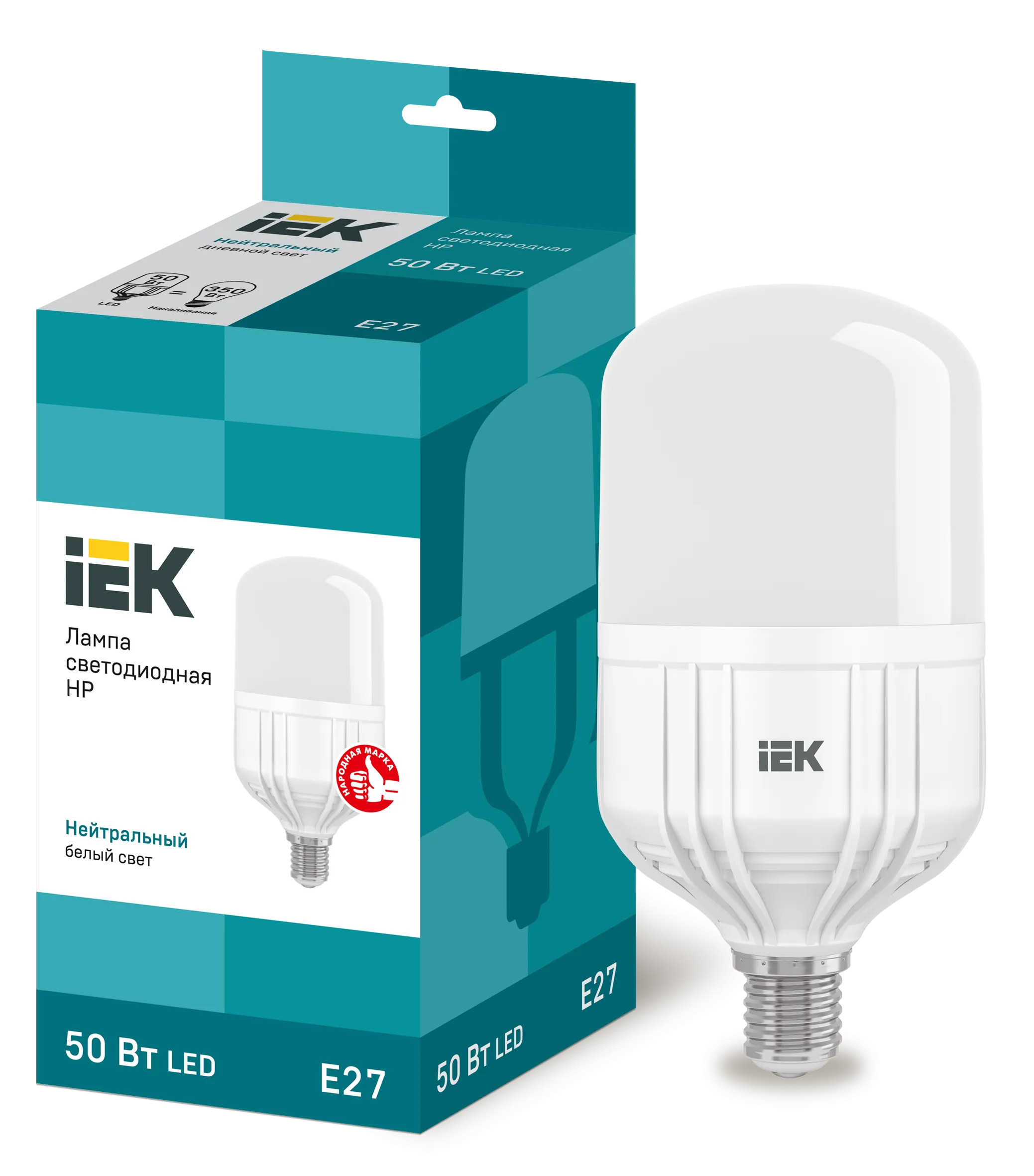 Лампа светодиодная HP 50Вт 230В 4000К E27 IEK LLE-HP-50-230-40-E27