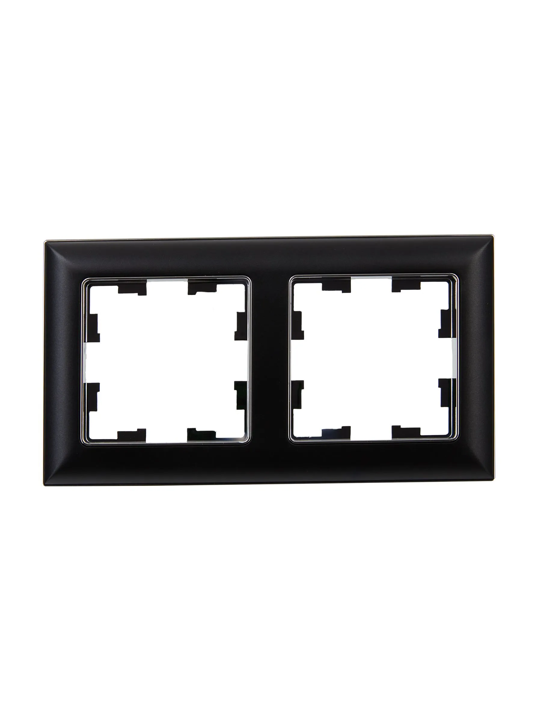 BRITE Рамка 2-местная РУ-2-Бр хром/черный IEK - Фото 3