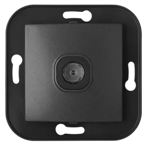 Розетка телевизионная скрытой установки (полимерный суппорт) ТР-047 графит 11415BY