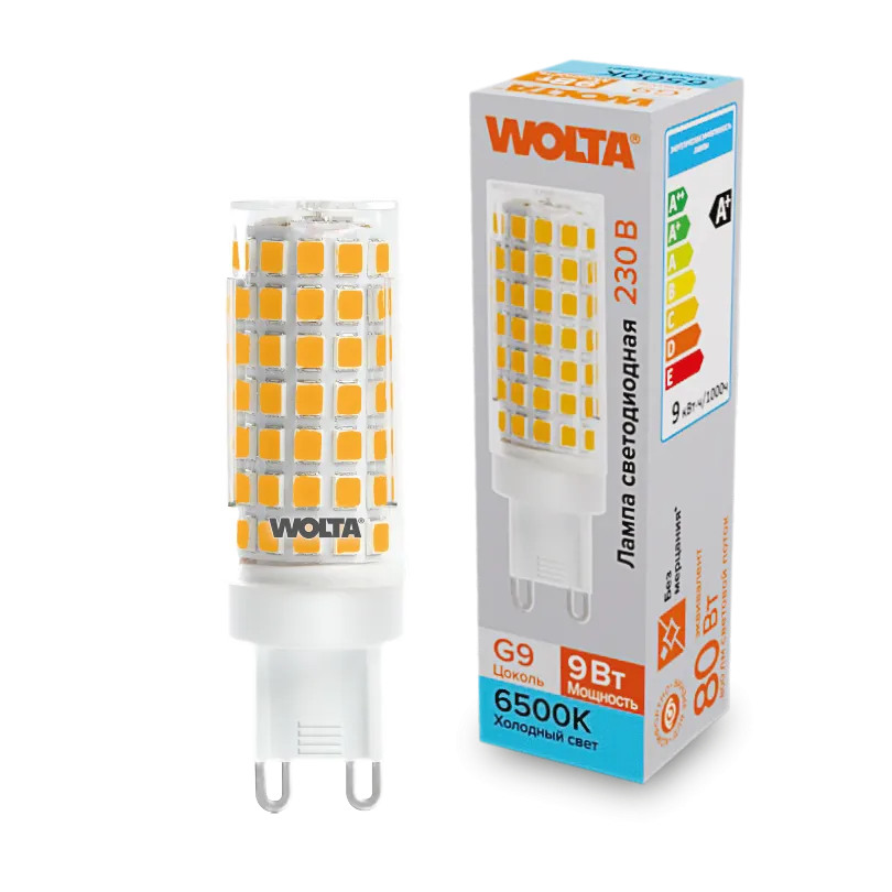 Светодиодная лампа WOLTA WSTD-JCD-9W6KG9-C 9Вт 6500K G9