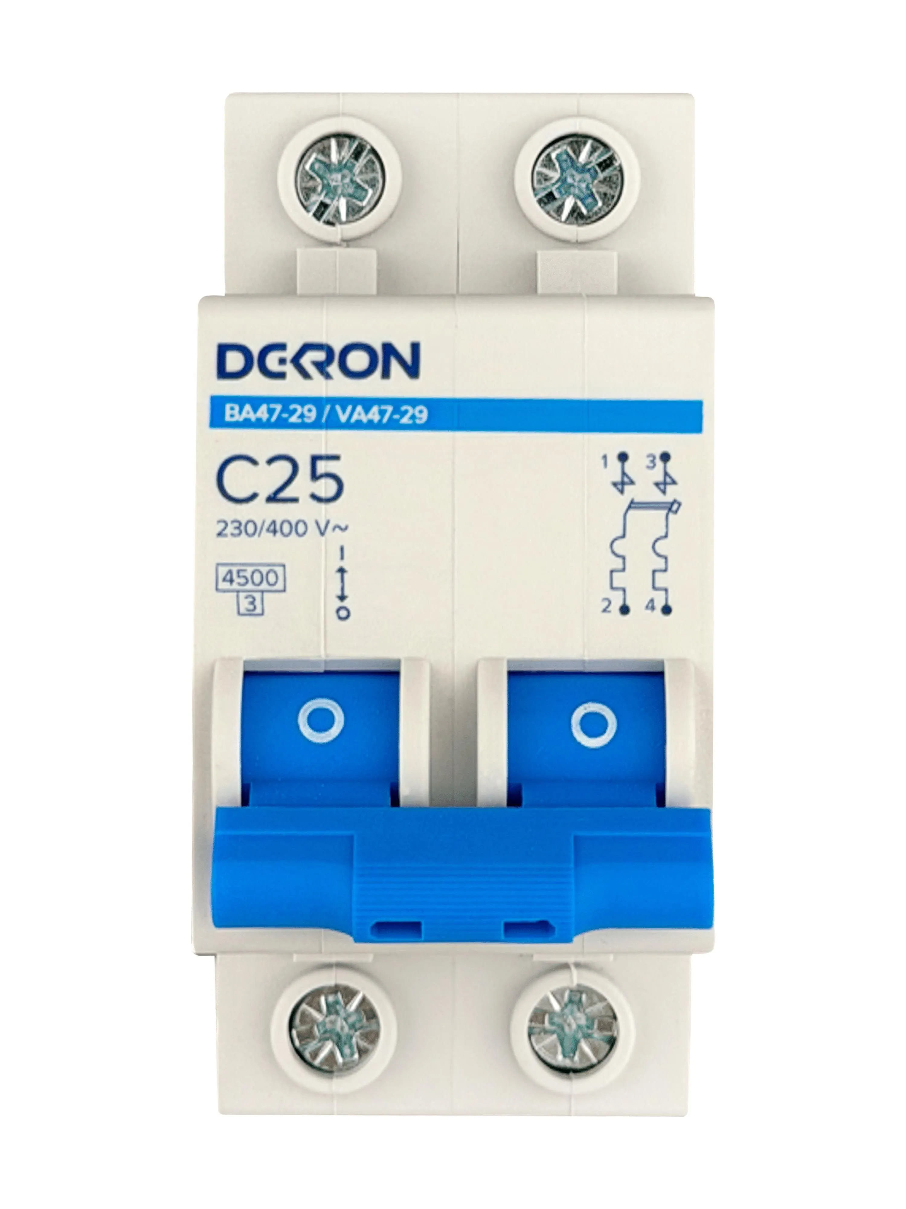 Автоматический выключатель ВА47-29 2P С25A 4,5кА mcb29-2-C25-dek