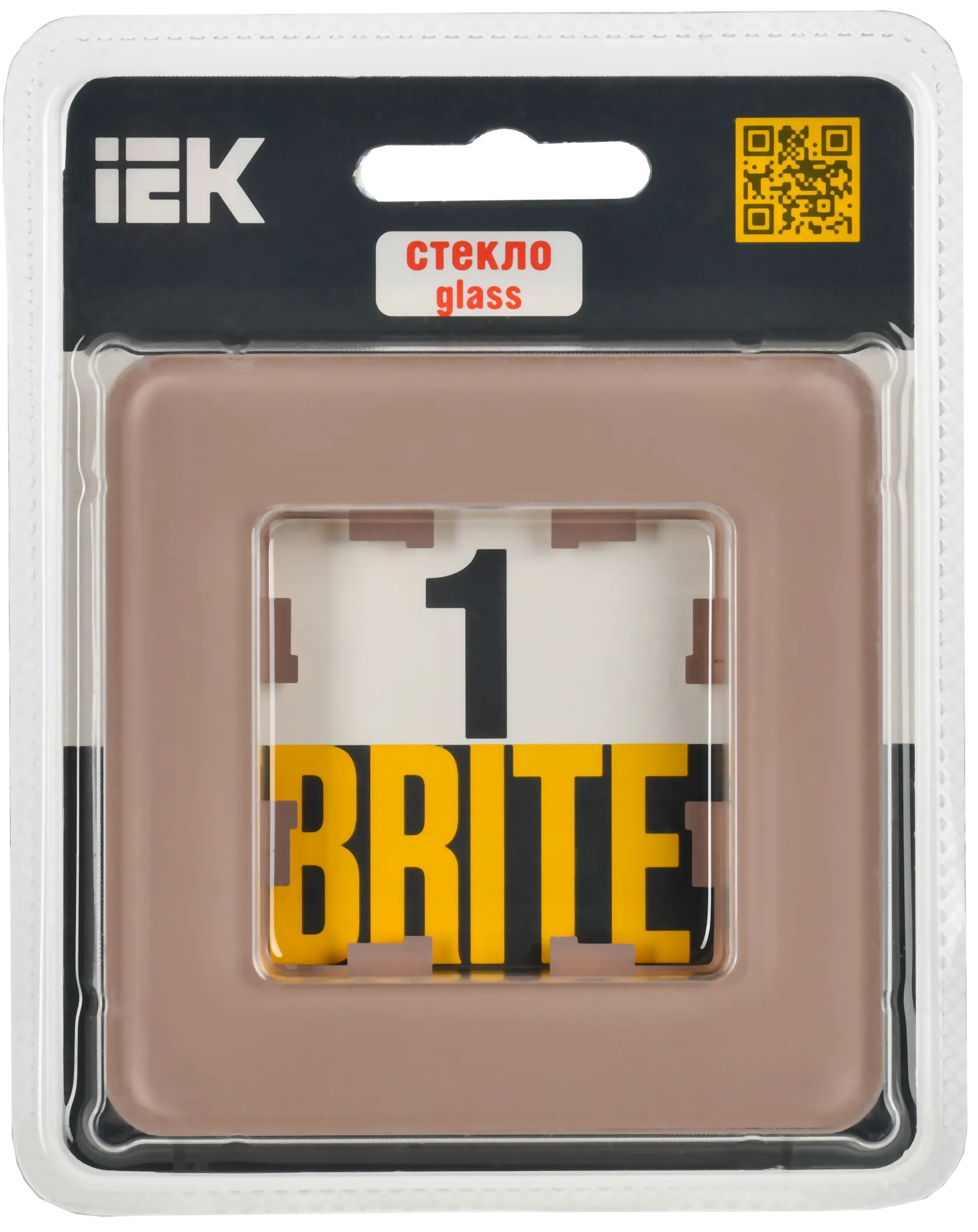 BRITE Рамка 1-местная РУ-1-2-Бр стекло дымчатый RE IEK - Фото 2