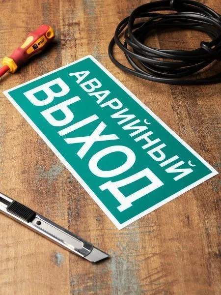 Знак наклейка E23 "Указатель аварийного выхода" (150х300) EKF - Фото 4