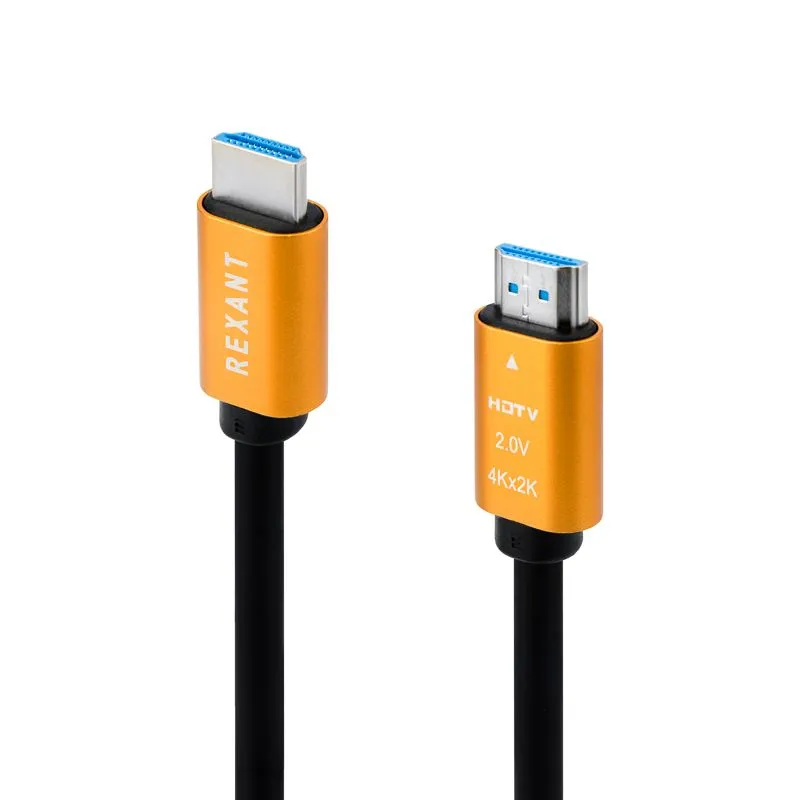 Кабель HDMI - HDMI 2.0, 2м, Gold REXANT - Фото 2