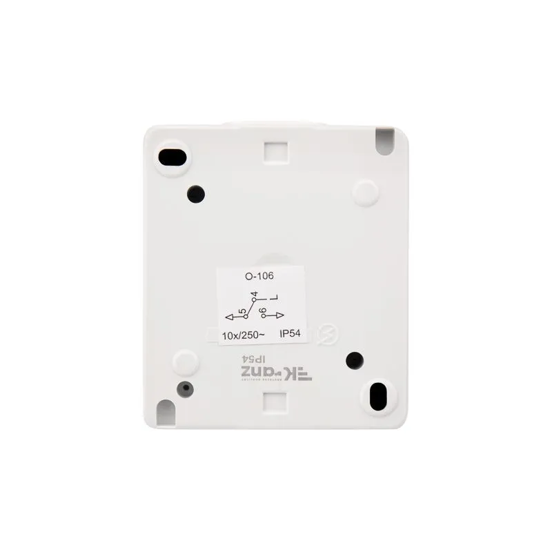 Переключатель проходной INDUSTRIAL IP54 о/у, белый KRANZ - Фото 4