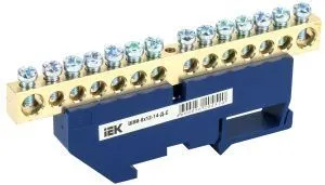 Шина N "ноль" на DIN-изол ШНИ-8х12-14-Д-С IEK YNN10-812-14D-K07