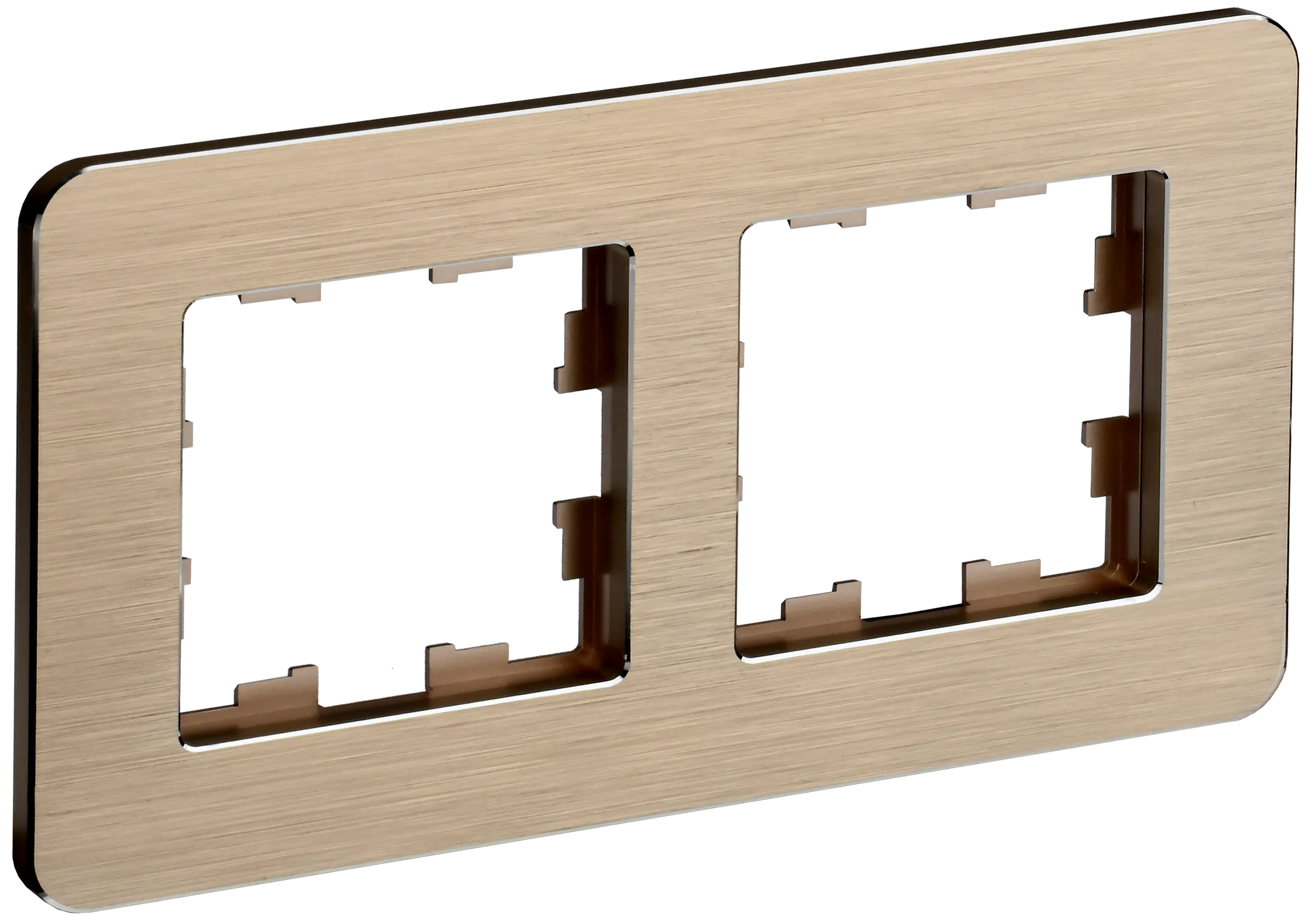 BRITE Рамка 2-местная РУ-2-1-Бр металл шампань RE AL IEK