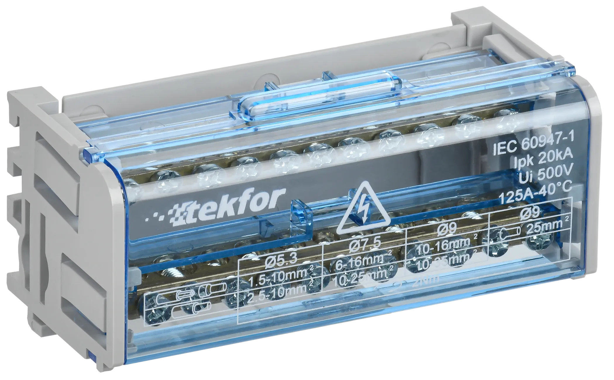 TEKFOR Шины на DIN-рейку (кросс-модуль) ШНК 2х11 L+PEN IEK TF-DN10-2-11-050