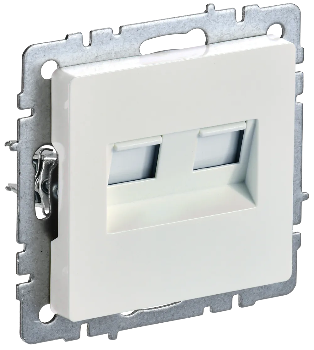 BRITE Розетка компьютерная двойная RJ45 кат.6 РК11-2-БрЖ жемчуг IEK BR-K20-2-K36