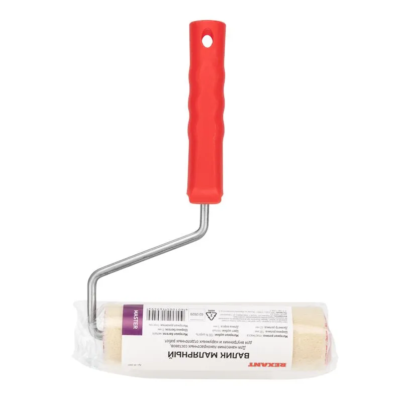 Валик велюр, ворс 5 мм, ширина ролика 180 мм, Ø 42 мм, бюгель 8 мм серия «Мастер» REXANT - Фото 3