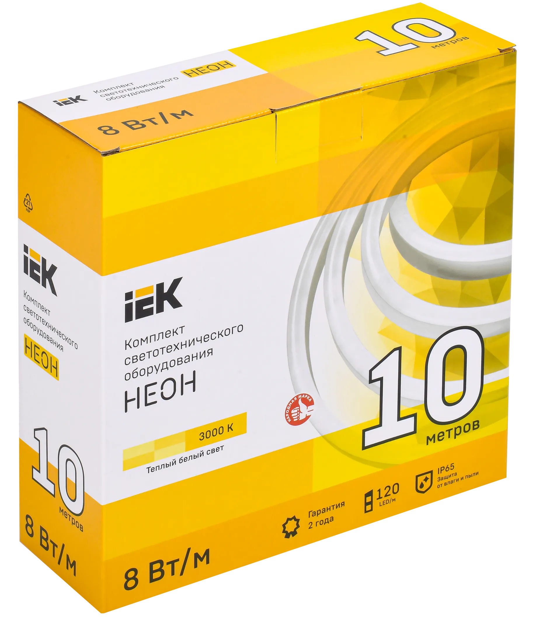 Комплект светодиодной подсветки "Неон" (лента LED 10м LSR5-2835WW120-8-IP65-220В + драйвер) IEK
