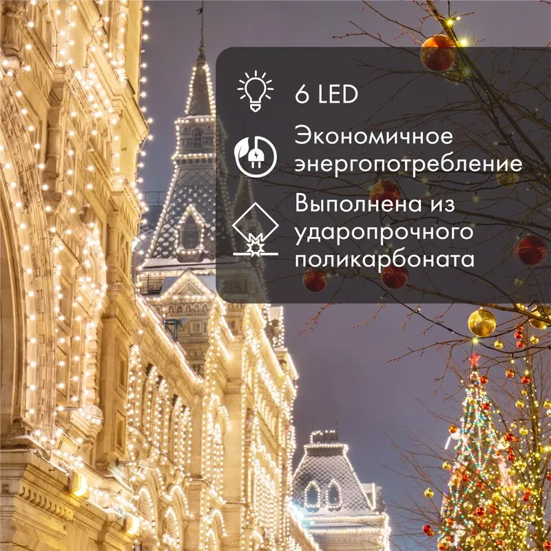 Ретро-лампа светодиодная, диаметр 45мм, E27, 6 LED, 2Вт, ЖЕЛТЫЙ, прозрачная колба, 230В NEON-NIGHT - Фото 2