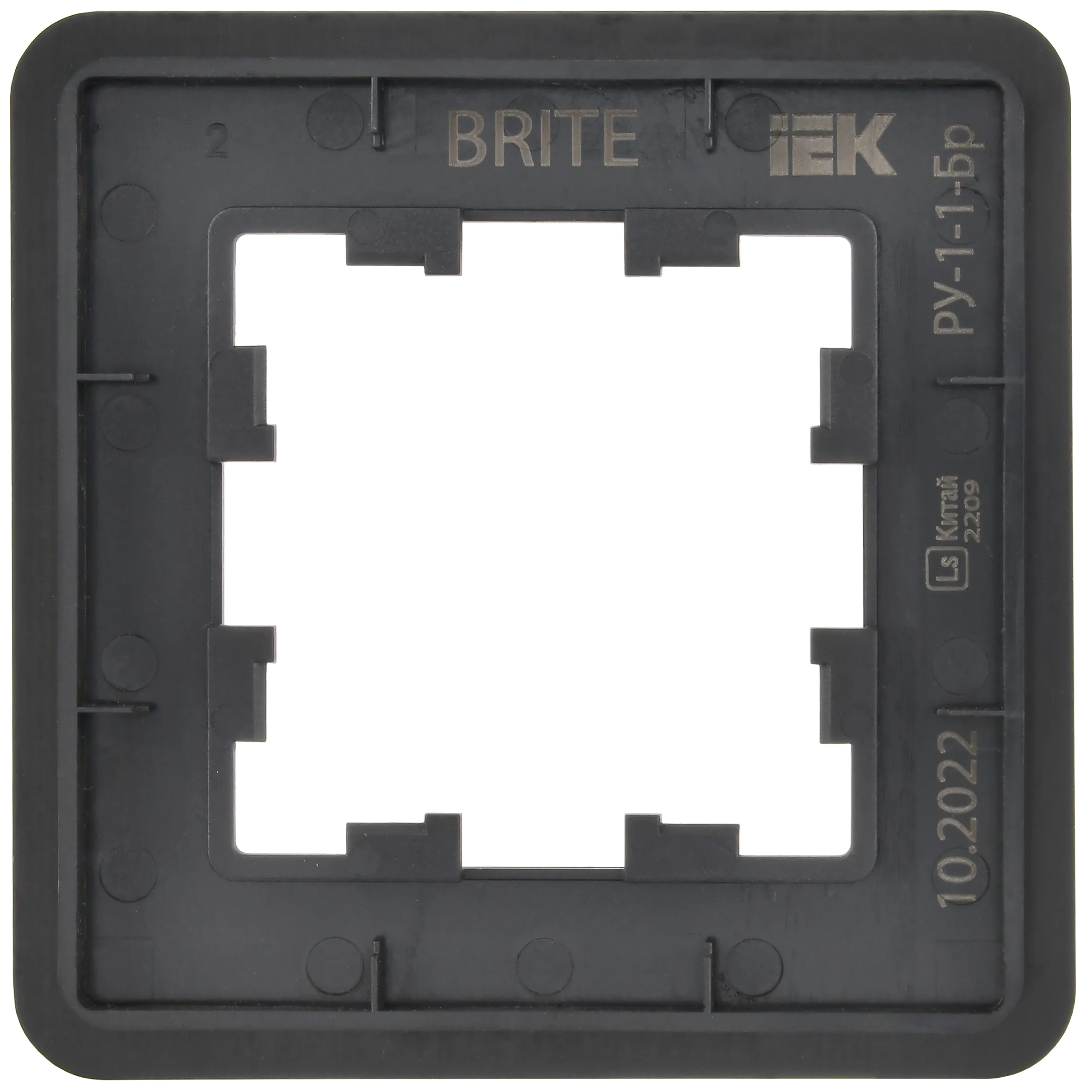 BRITE Рамка 1-местная РУ-1-1-Бр металл черный RE IEK - Фото 5