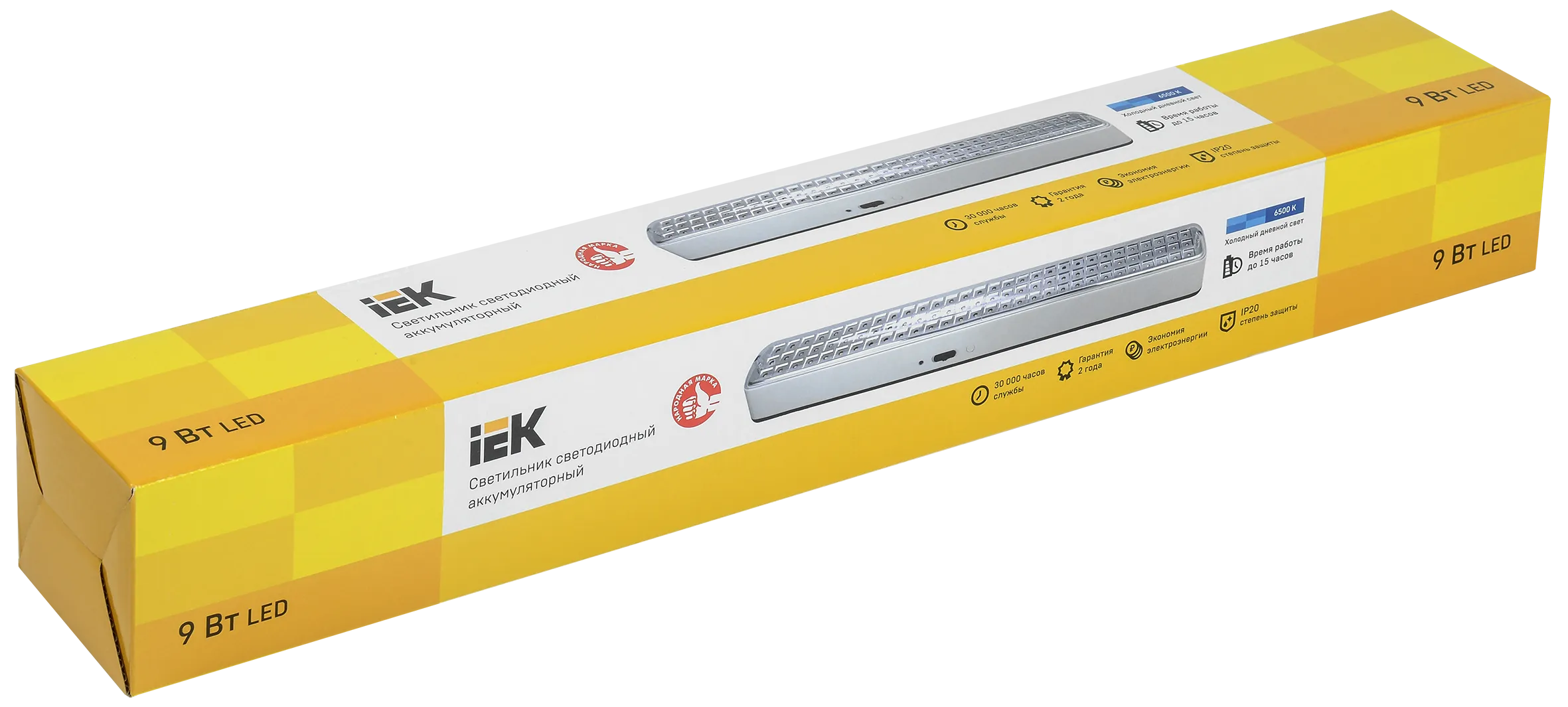 Светильник светодиодный аккумуляторный ДБА 3927 15ч 9Вт IEK