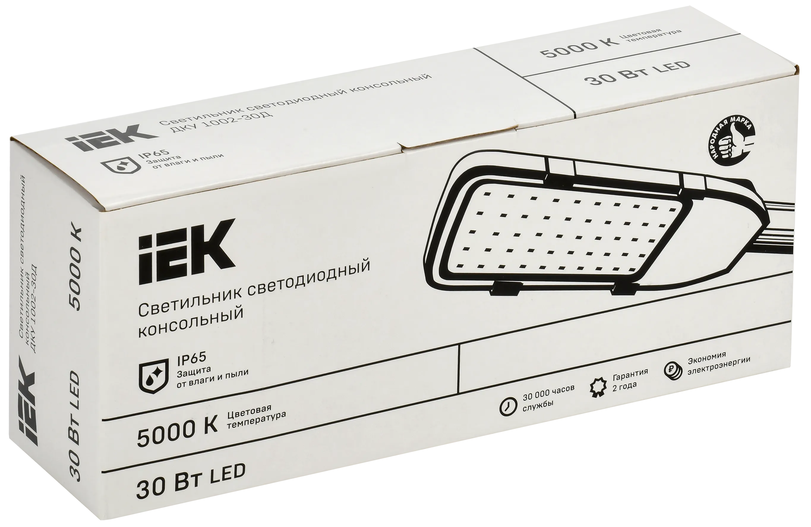 Светильник светодиодный консольный ДКУ 1002-30Д 5000К IP65 серый IEK - Фото 2