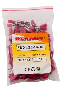 Клемма плоская изолированная РПи-м 1.5-(4.8)/РпИм 1,25-5 гнездо 5.6 мм 0.5-1.5 мм² REXANT - Фото 3