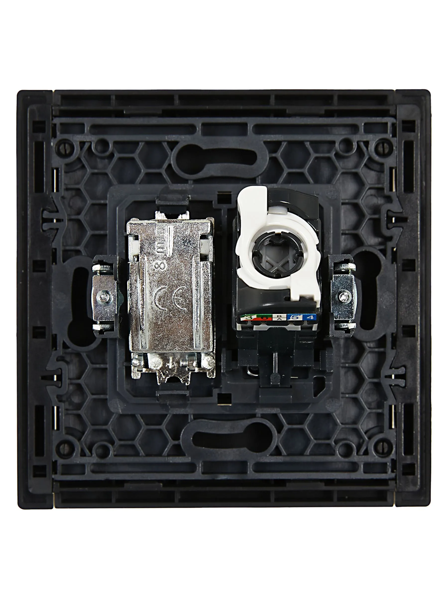 FORTE&PIANO Розетка двойная TV+RJ45 кат.5E FP136 черный IEK - Фото 3