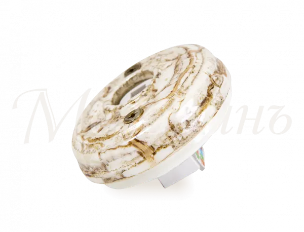 Розетка ретро компьютерная RJ45  (без подъемной рамки, D70x25), цвет - дворцовый мрамор, коллекция "