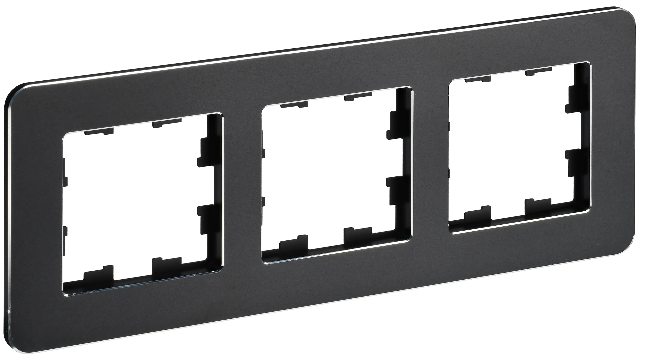 BRITE Рамка 3-местная РУ-3-1-Бр металл черный RE IEK