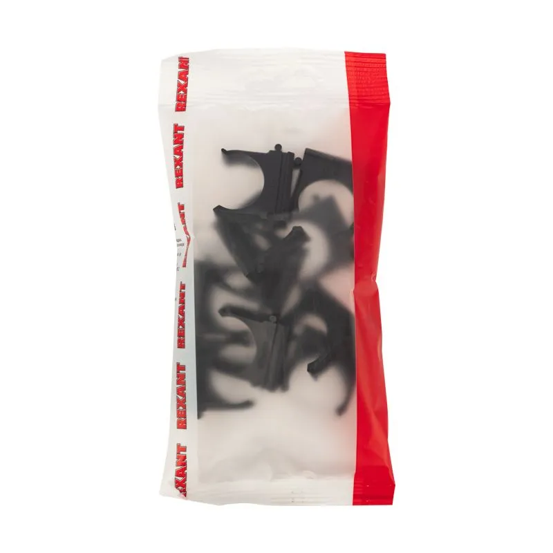 Крепеж-клипса для трубы ø25мм черная (10 шт/уп) REXANT - Фото 3