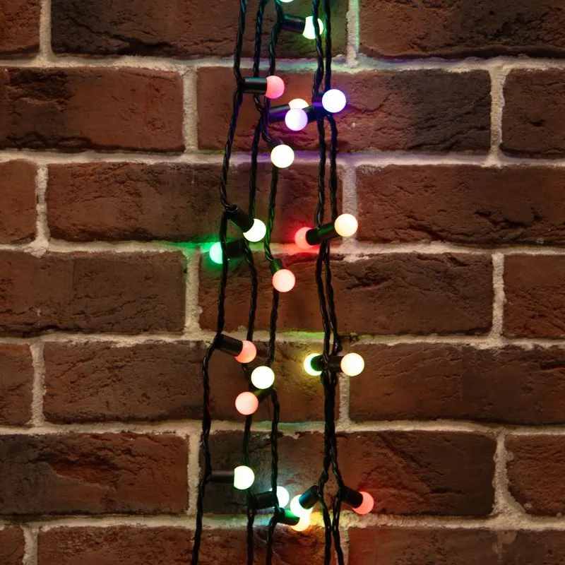 Гирлянда светодиодная Мультишарики Ø17,5мм 20м 200 LED RGB черный ПВХ IP65 быстрая смена цвета 230В нужен блок 303-500 NEON-NIGHT