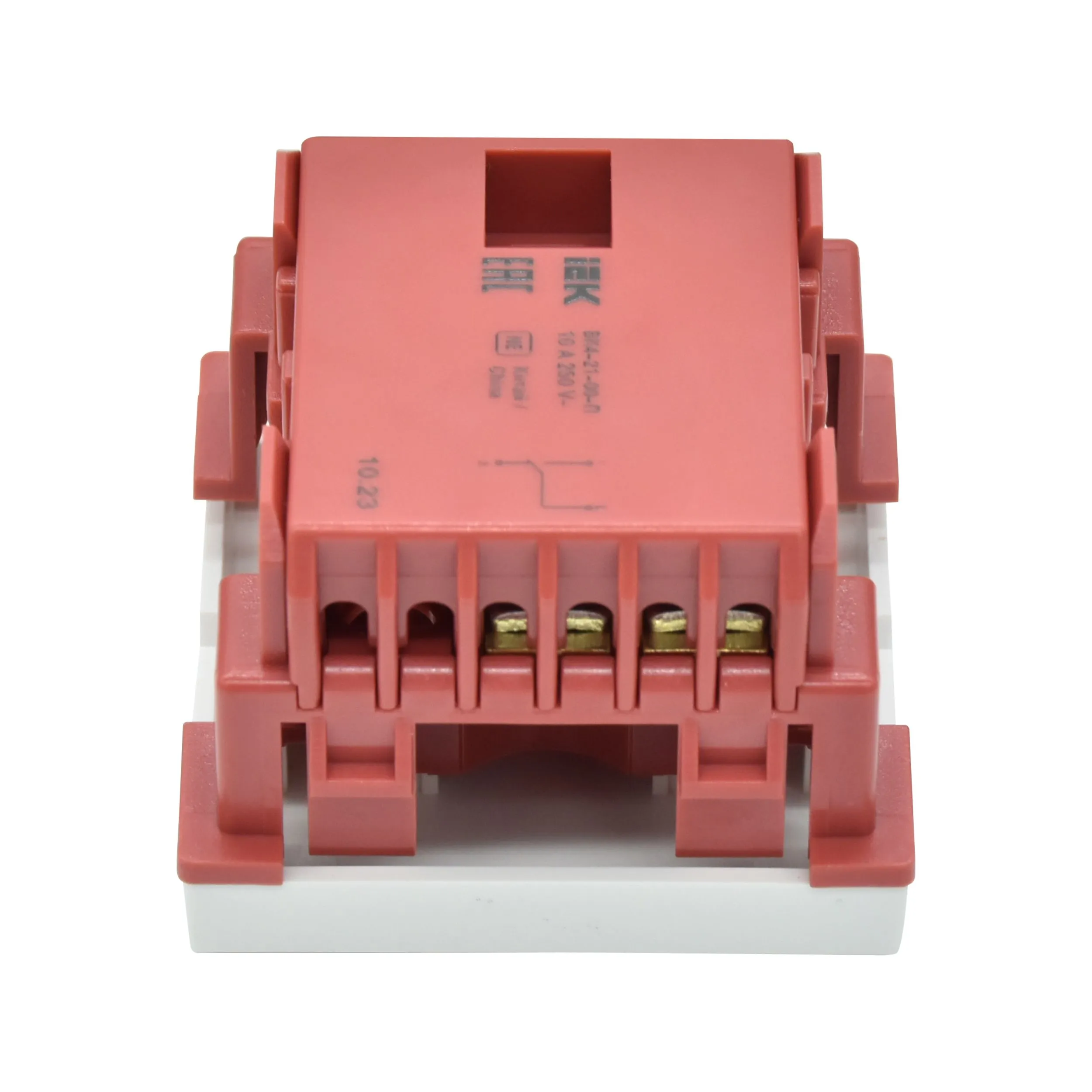 Выключатель проходной (переключатель) одноклавишный ВК4-21-00-П (на 2 модуля) ПРАЙМЕР белый IEK - Фото 7