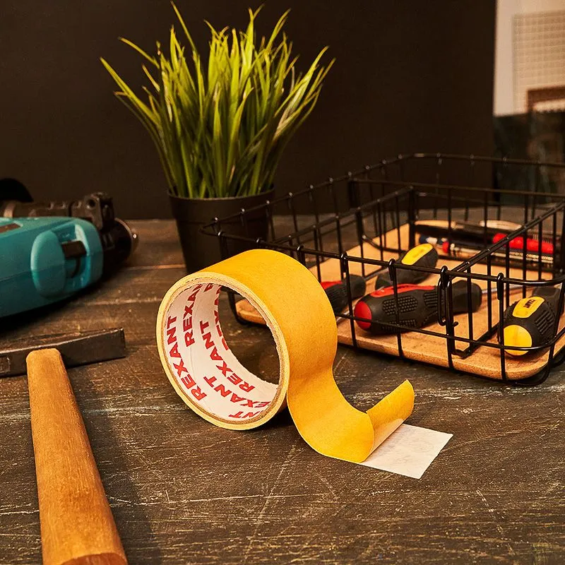 Двухсторонний скотч REXANT, полипропиленовая основа, 48 мм, ролик 5 м - Фото 2