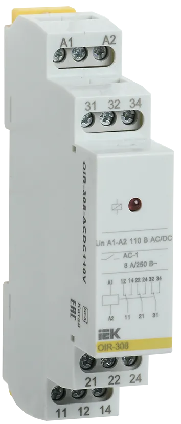 Реле промежуточное модульное OIR 3 контакта 8А 110В AC/DC IEK