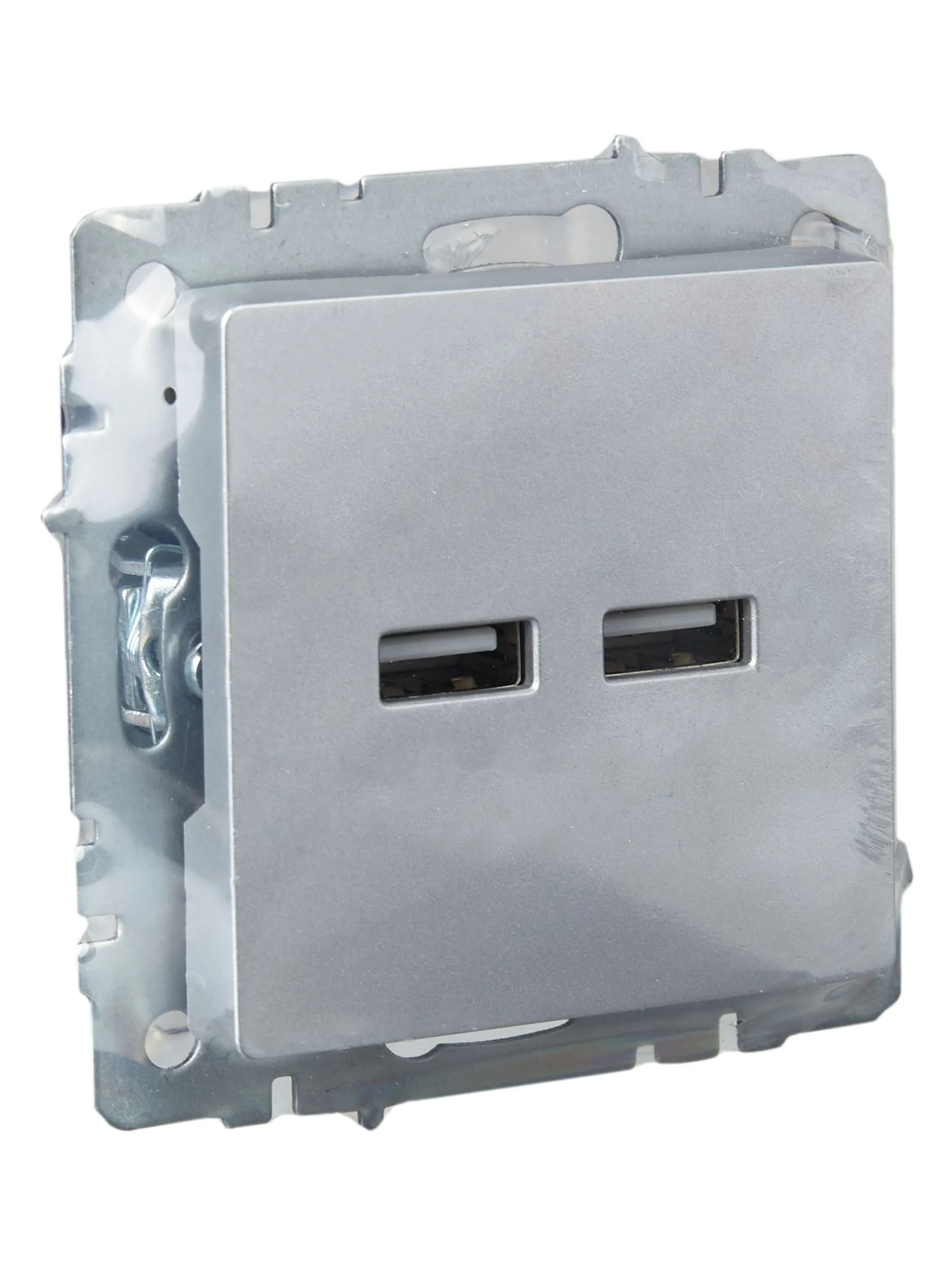 BRITE Розетка USB A+A 5В 3,1А РЮ10-1-БрА алюминий IEK - Фото 4