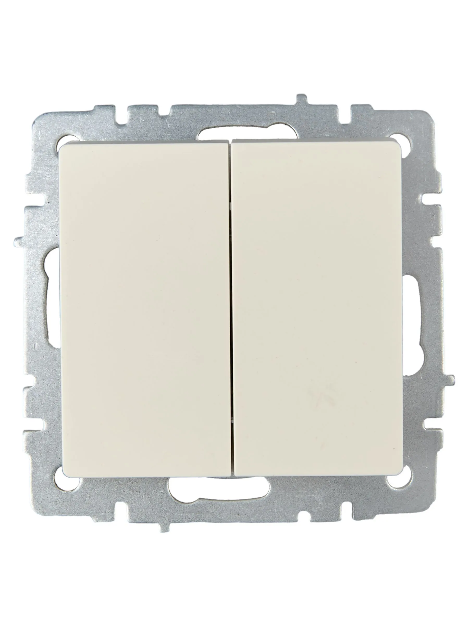 BRITE Выключатель 2-клавишный проходной 10А ВС10-2-6-БрКр бежевый IEK - Фото 3