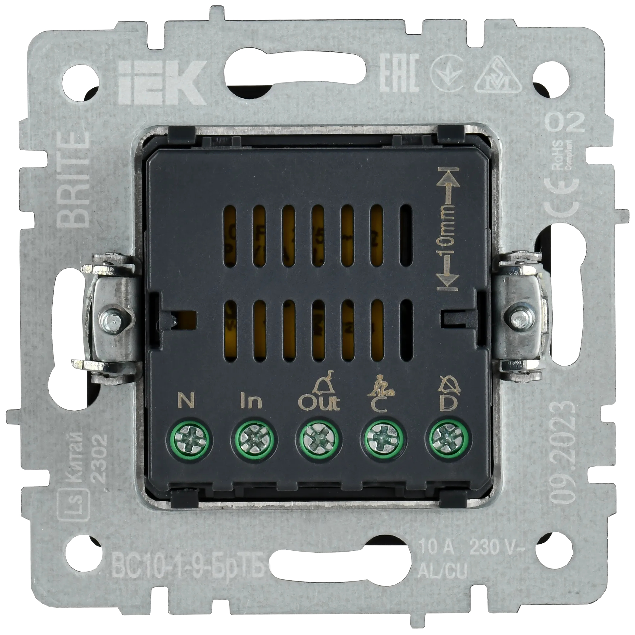 BRITE Кнопка звонка с индикацией для отелей 10А ВС10-1-9-БрТБ темная бронза IEK - Фото 3