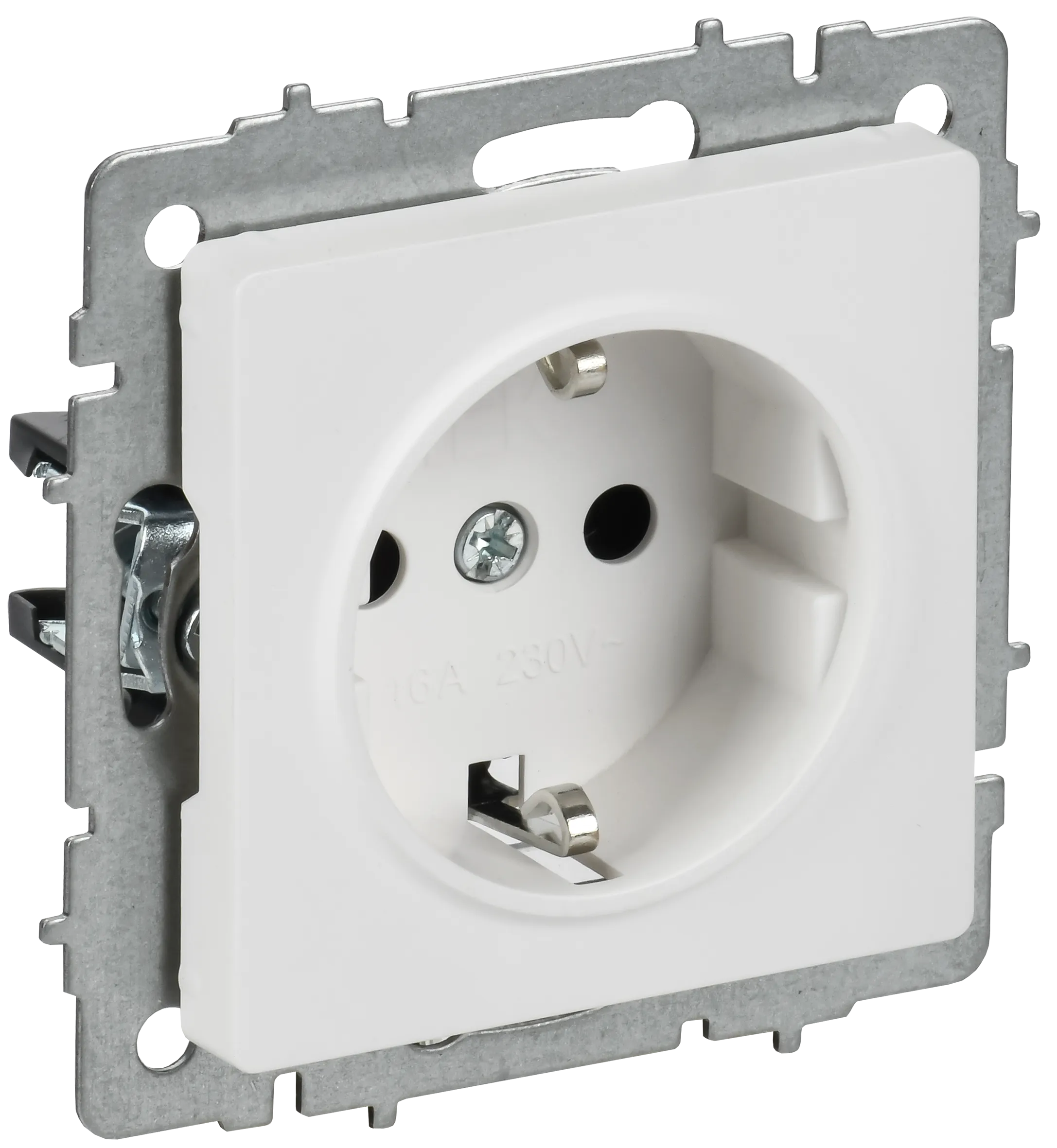 BRITE Розетка 1-местная с заземлением без защитных шторок 16А РС11-1-0-БрАБ арктический белый IEK