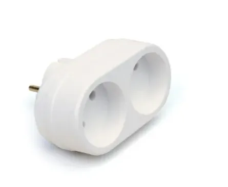 Сетевой разветвитель 2 гн. б/з, 6А, 2T белый, в индивидуальной упаковке 2T бел. И.У.