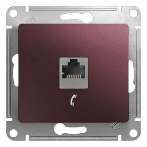 Розетка телефонная 1-м Glossa RJ11 механизм баклажан. SE GSL001181T 463609