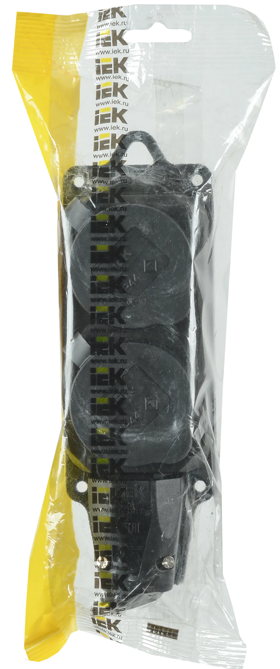 Розетка (колодка) 2-местная РБ32-1-0м с защитными крышками IP44 ОМЕГА каучук IEK - Фото 2