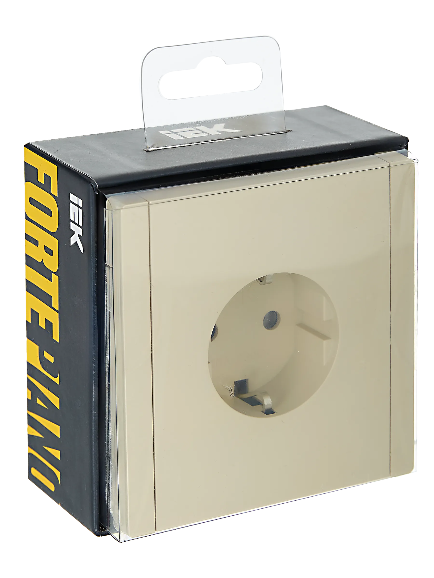 FORTE&PIANO Розетка 1-местная с заземлением без защитных шторок винтовое крепление 16А FP416 ваниль IEK - Фото 2