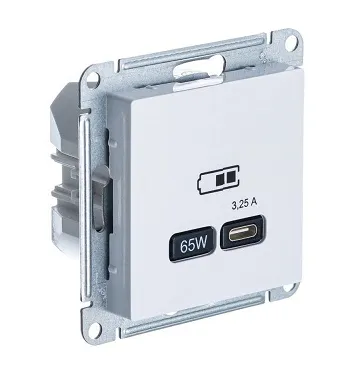Розетка USB AtlasDesign тип C 65Вт высокоскор. ЗУ QC PD механизм лотос SE ATN001327