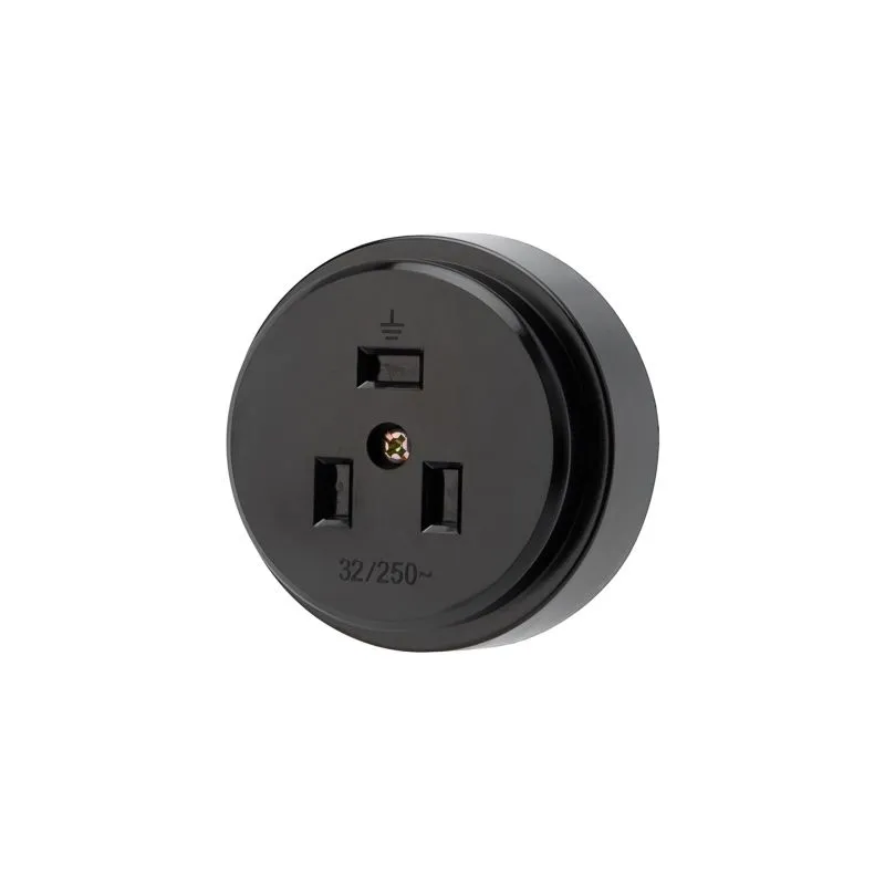 Розетка РШ для электрической плиты 32А, 250В, 2Р+РЕ (ОУ) черная REXANT - Фото 2