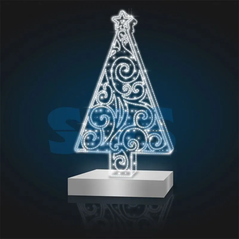 Декоративная 3D фигура Елка новогодняя 250 см белая 501-473