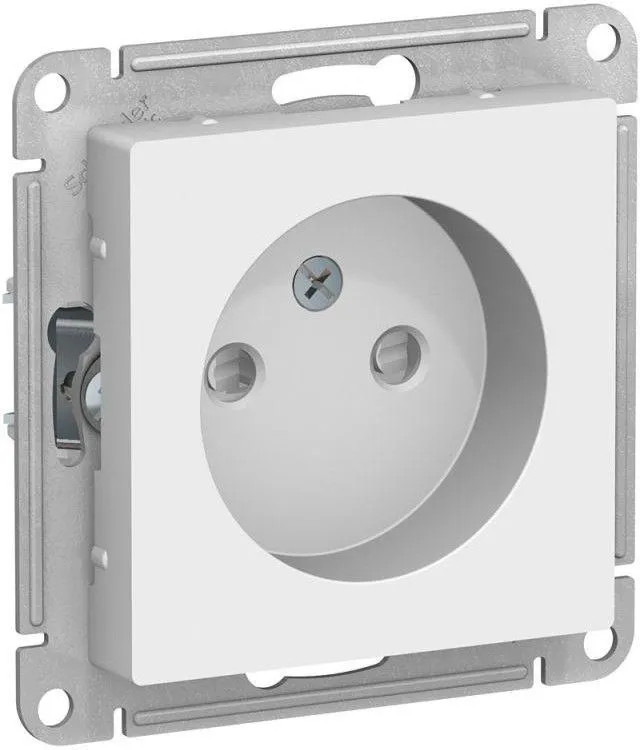 Розетка 1-м СП AtlasDesign 16А IP20 без заземл. защ. шторки механизм бел. SE ATN000149