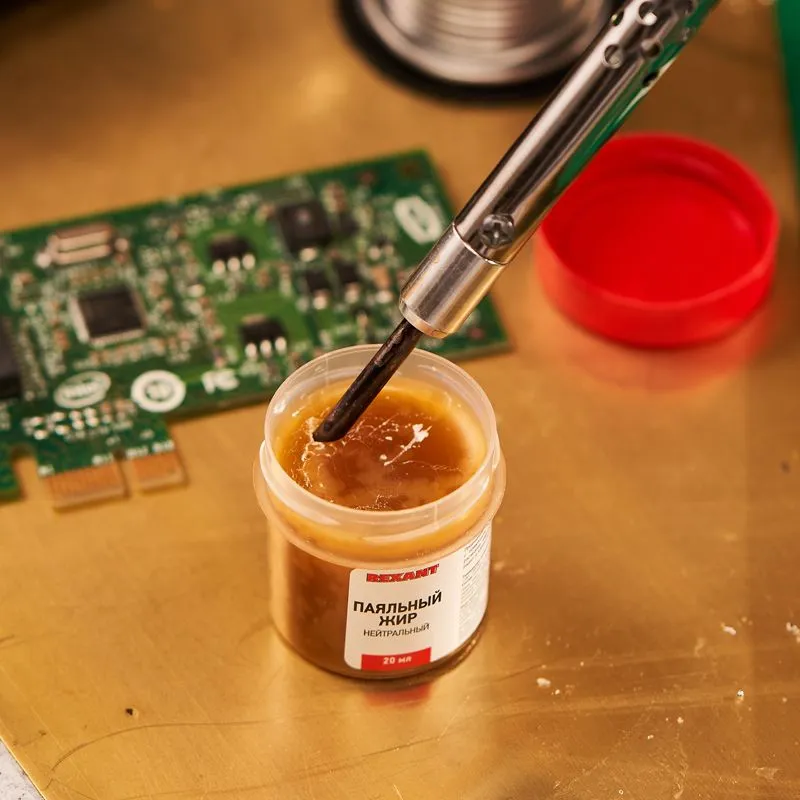 Флюс для пайки, паяльный жир НЕЙТРАЛЬНЫЙ, 20мл, банка, блистер REXANT - Фото 5