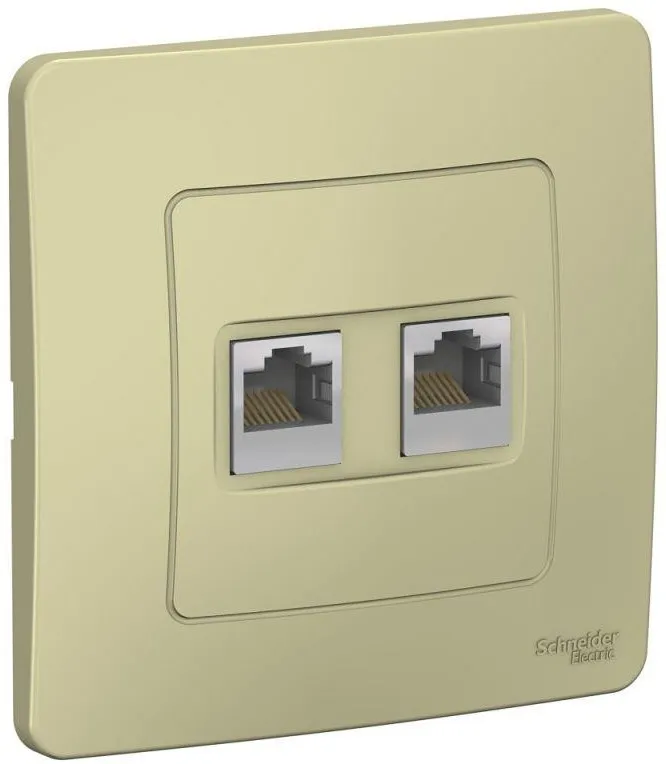 Розетка компьютерная 2-м СП Blanca RJ45 кат.5E беж. SE BLNIS045457