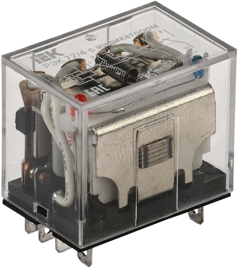 Реле РЭК77/4(LY4) с индикацией 10А 12В AC IEK
