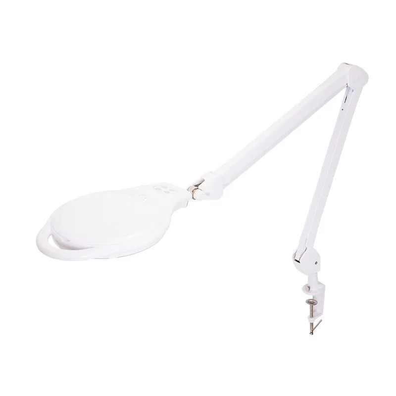 Лупа на струбцине круглая 5D с подсветкой 96 SMD LED, теплый и холодный свет, ø127мм, белая REXANT - Фото 5